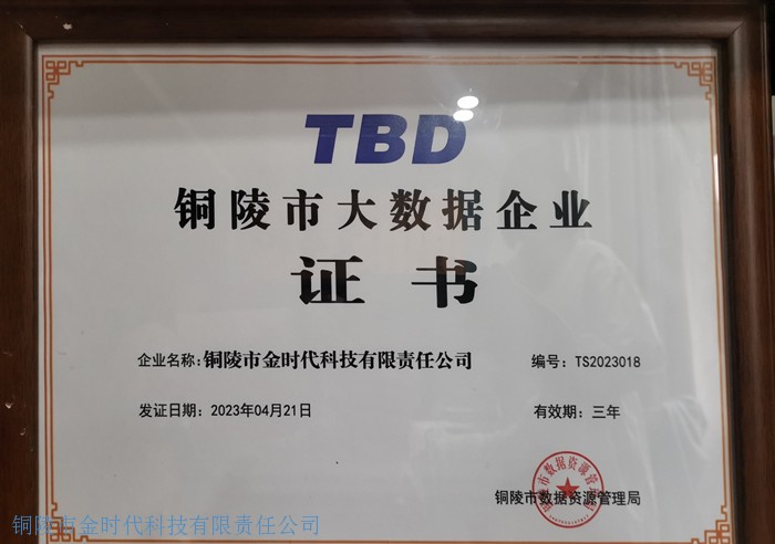 銅陵大數(shù)據(jù)企業(yè)證書